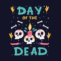 Day of the Dead or Mexico Halloween greeting card, invitation Royalty Free Stock Photo
