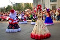 Day of the dead parade in Mexico city. Royalty Free Stock Photo