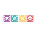 Day of the dead, pennants skull flower decoration party mexican celebration