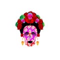 Day of the dead, portrait of Mexican Catrina with skulls Royalty Free Stock Photo