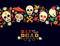 Day of the dead flower sugar skull background Royalty Free Stock Photo