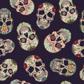 Day of the Dead seamless pattern Royalty Free Stock Photo