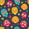 Day of the Dead seamless pattern Royalty Free Stock Photo