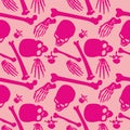 Day of The Dead. Seamless pattern made of skulls and bones. Skeleton pattern.