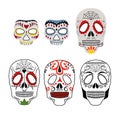 Day of the dead skulls masks vector on white