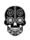 Day of the Dead, sugar skull, black and white