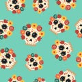 Day of the dead sugar skull catrina background art Royalty Free Stock Photo