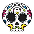 Day of the dead sugar skull colorful floral