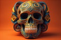 Day of the Dead sugar skull. Mexican sugar skull. ai generative