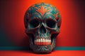 Day of the Dead sugar skull. Mexican sugar skull. ai generative