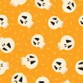 Day of the dead sugar skull seamless pattern art Royalty Free Stock Photo