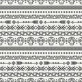 Day of the Dead. Tribal hand drawn line mexican ethnic seamless pattern. Border. Wrapping paper. Print. Doodles. Tiling