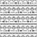 Day of the Dead. Tribal hand drawn line mexican ethnic seamless pattern. Border. Wrapping paper. Print. Doodles. Tiling