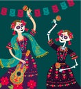 Day of the dead vector illustration. Dia de los muertos.