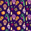 Day of the dead vector illustration. Dia de los muertos.