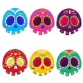 Day of the dead vector illustration set. Royalty Free Stock Photo