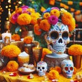 72 Day of the Dead wedding_ Inspired by Mexican traditions, th Royalty Free Stock Photo