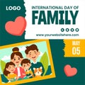 Day of Family Social Media Illustration Flat Cartoon Hand Drawn Templates Background