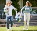 A day flooded with laughter, we are blessed. a young family bonding with each other and playing in their garden at home.