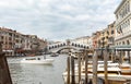 Day foto of Rialto bridge from Grand canal in Venice Royalty Free Stock Photo