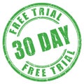 30 day free trial rubber stamp Royalty Free Stock Photo