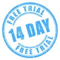 14 day free trial rubber stamp Royalty Free Stock Photo