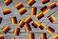 October 3, happy Day of German unity. the concept of patriotism , freedom and independence. Mini flags on wooden background