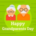 Day of happy granparents background, flat style