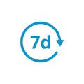7 day icon. Vector illustration decorative design