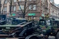 Day of Independence and the Defence Forces parade with military Royalty Free Stock Photo