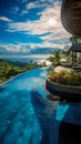 day lights Photograph an opulent villa escape: infinity pool vistas, panoramic landscapes, lavish interiors