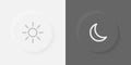 Day mode night mode swith neumorphic llustration. Vector day night switch. Light dark mode toggle. Device interface. UI. Mobile Royalty Free Stock Photo