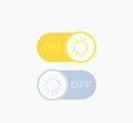 day mode toggle buttons, on and off