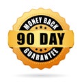 90 day money back guarantee gold icon