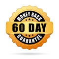 60 day money back guarantee vector icon