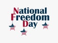 Day of National Freedom, February 1. Hanging stars with the US flag. Celebratory banner. Abolition of slavery. Vector