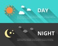 Day and night banners Royalty Free Stock Photo