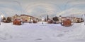 Day-night composite of Targu Mures Town Center in winter