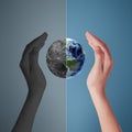 Day and Night concept - Ecology (Elements of this image furnished by NASA)