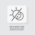 Day and night icon. Sun and moon icon isolated on white background. Vector illustration Royalty Free Stock Photo