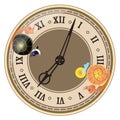 Day and night inside clock Royalty Free Stock Photo