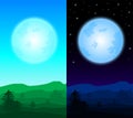 Day and night of landscape background;different time landscape b Royalty Free Stock Photo