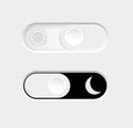 Day and night mode. Dark mode and light mode. Modern button set. Material design switch button. Vector Royalty Free Stock Photo