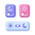 Day and night mode switch icon set Royalty Free Stock Photo