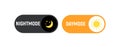 Day night mode switch ui button. Light dark mode slider theme