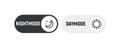 Day night mode switch ui button. Light dark mode slider theme