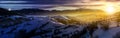 Day and night panorama of winter countryside Royalty Free Stock Photo