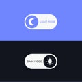 Day and night switch icon. Dark mode, light mode switch button. Mobile app interface design concept Royalty Free Stock Photo