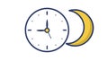 Day Night Transition Clock Icon, vector design Generative AI Royalty Free Stock Photo