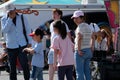 attractions families mothers with children strollers tourists backpacks beautiful sunny day hats Cloverdale rodeo Royalty Free Stock Photo